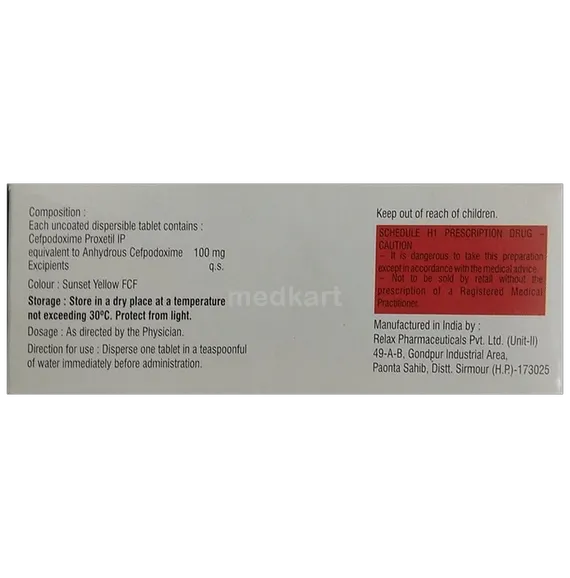 gudcef 100mg tablet 10's